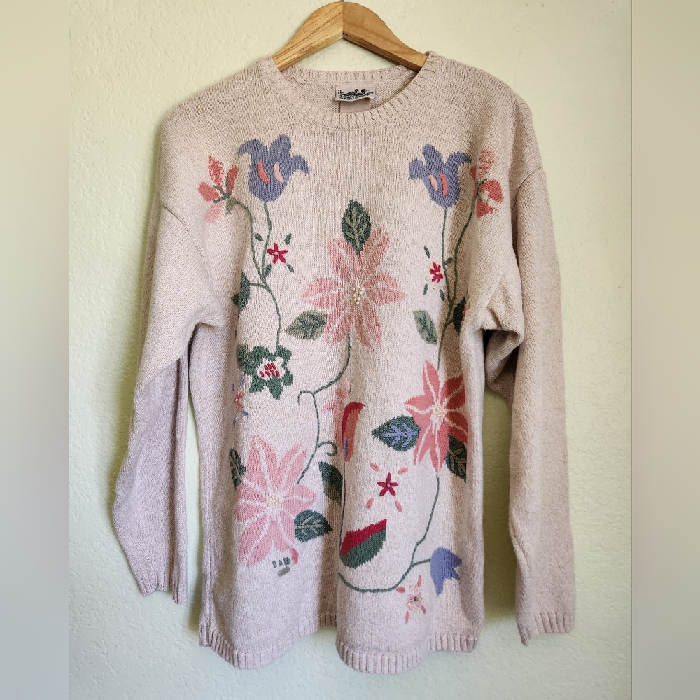 Northern Reflections Floral Sweater Size XL